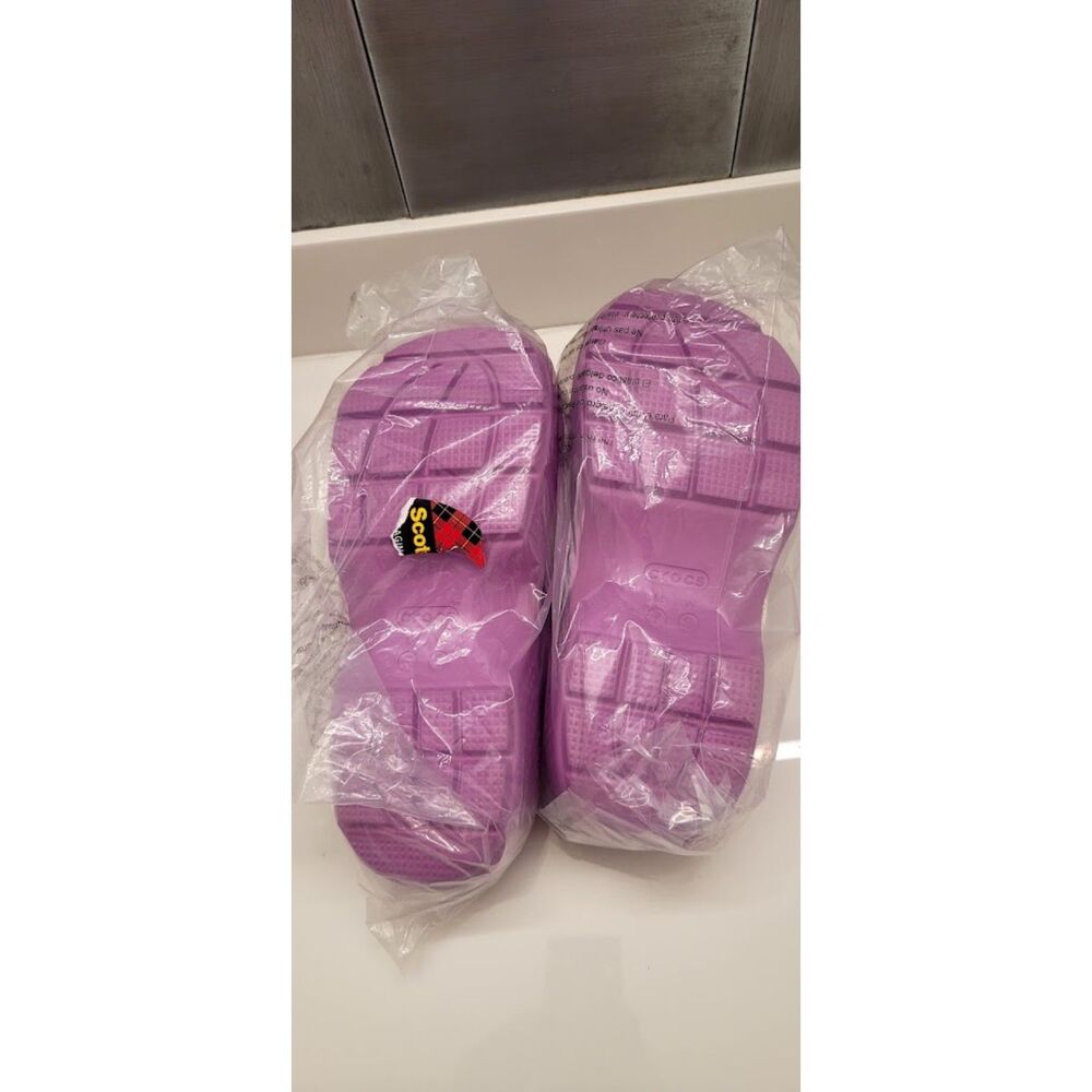 Crocs Platform Chunky Stomp Clogs Bubble Pink Purple Barney Ladies 9 BNWT - Picture 8 of 9